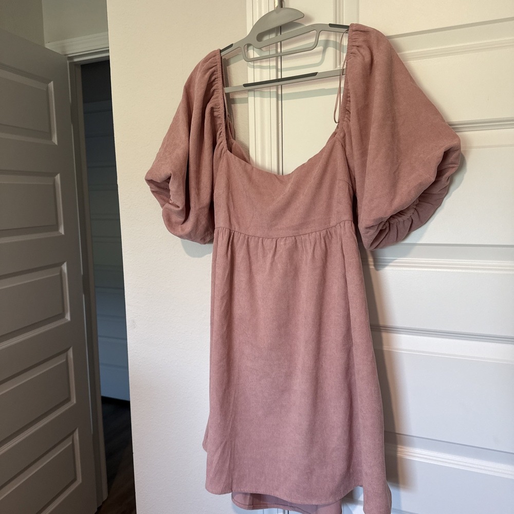 Francesca's X Blue Rain Porcelain Dusty Pink Dress with Square Neck NWT, Med